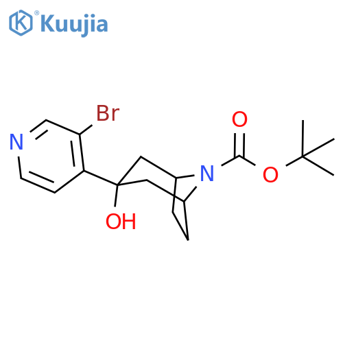 Tert-butyl 3-(3-bromopyridin-4-yl)-3-hydroxy-8-azabicyclo[3.2.1]octane-8-carboxylate structure