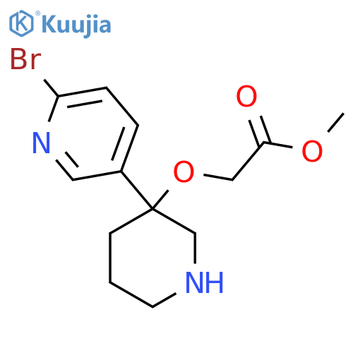 Methyl 2-{[3-(6-bromopyridin-3-yl)piperidin-3-yl]oxy}acetate structure