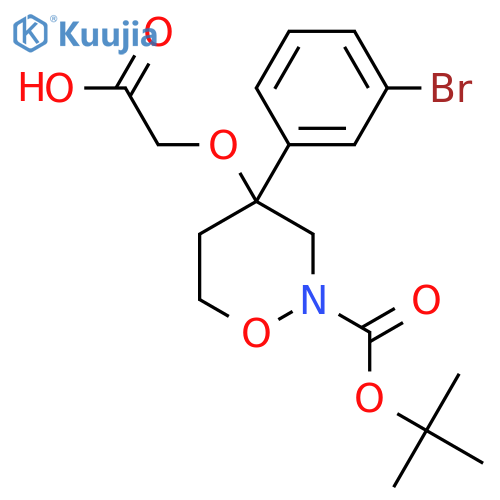 2-{[4-(3-Bromophenyl)-2-[(tert-butoxy)carbonyl]-1,2-oxazinan-4-yl]oxy}acetic acid structure