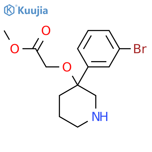 Methyl 2-{[3-(3-bromophenyl)piperidin-3-yl]oxy}acetate structure