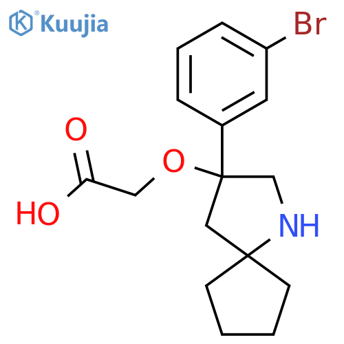2-{[3-(3-Bromophenyl)-1-azaspiro[4.4]nonan-3-yl]oxy}acetic acid structure