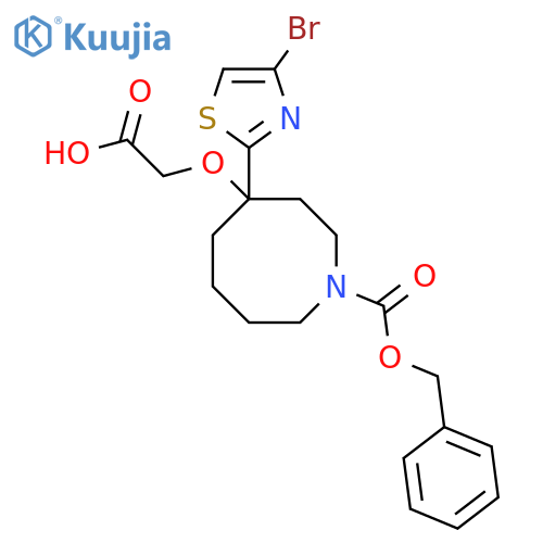 2-({1-[(Benzyloxy)carbonyl]-4-(4-bromo-1,3-thiazol-2-yl)azocan-4-yl}oxy)acetic acid structure