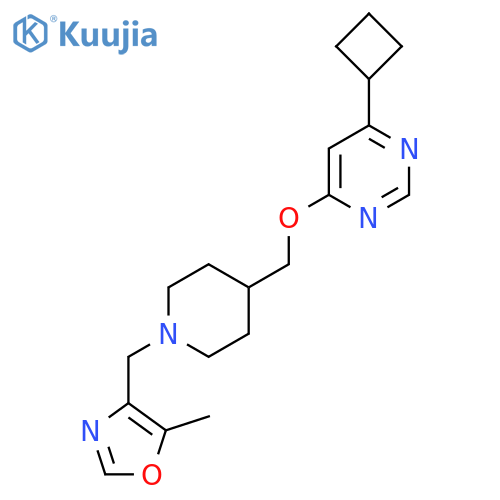 4-cyclobutyl-6-({1-[(5-methyl-1,3-oxazol-4-yl)methyl]piperidin-4-yl}methoxy)pyrimidine structure