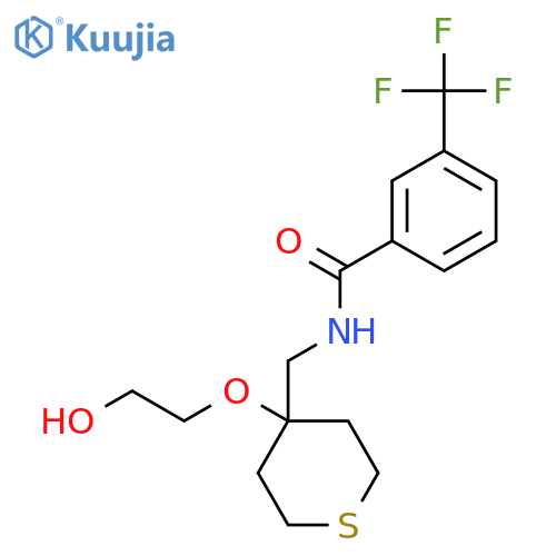 N-{4-(2-hydroxyethoxy)thian-4-ylmethyl}-3-(trifluoromethyl)benzamide structure