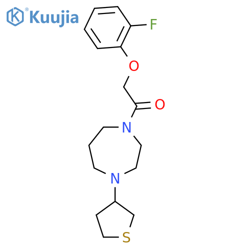 2-(2-fluorophenoxy)-1-4-(thiolan-3-yl)-1,4-diazepan-1-ylethan-1-one structure