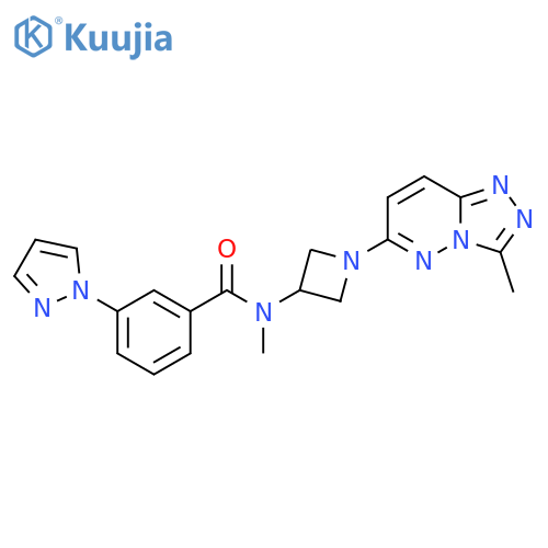 N-methyl-N-(1-{3-methyl-1,2,4triazolo4,3-bpyridazin-6-yl}azetidin-3-yl)-3-(1H-pyrazol-1-yl)benzamide structure