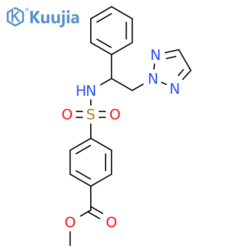 methyl 4-{1-phenyl-2-(2H-1,2,3-triazol-2-yl)ethylsulfamoyl}benzoate structure