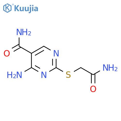 4-amino-2-(carbamoylmethyl)sulfanylpyrimidine-5-carboxamide structure