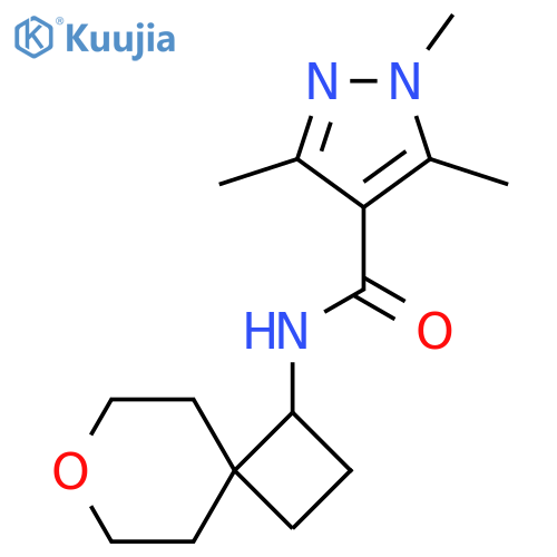 1,3,5-trimethyl-N-{7-oxaspiro3.5nonan-1-yl}-1H-pyrazole-4-carboxamide structure