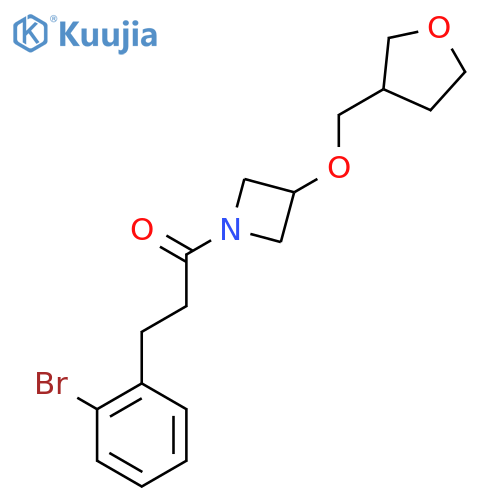 3-(2-bromophenyl)-1-{3-(oxolan-3-yl)methoxyazetidin-1-yl}propan-1-one structure