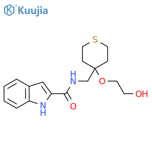 N-{4-(2-hydroxyethoxy)thian-4-ylmethyl}-1H-indole-2-carboxamide structure