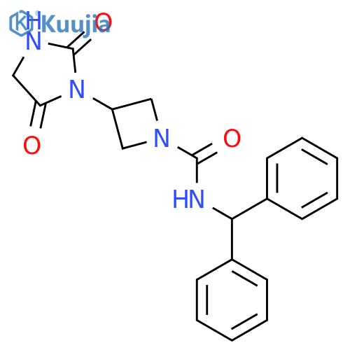 N-benzhydryl-3-(2,5-dioxoimidazolidin-1-yl)azetidine-1-carboxamide structure