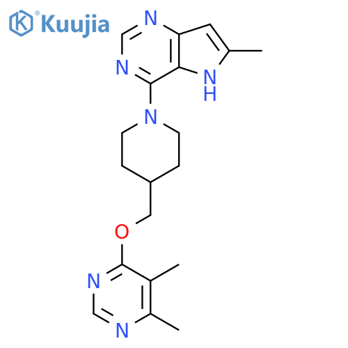 4,5-dimethyl-6-(1-{6-methyl-5H-pyrrolo3,2-dpyrimidin-4-yl}piperidin-4-yl)methoxypyrimidine structure