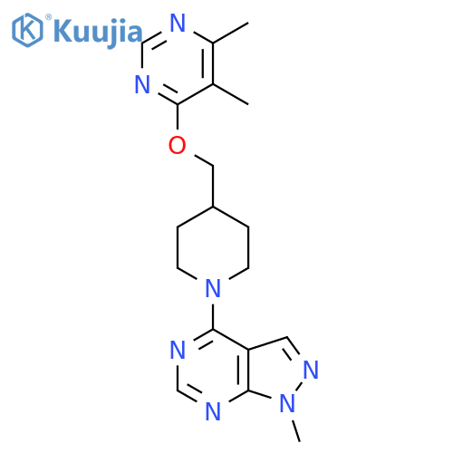 4,5-dimethyl-6-(1-{1-methyl-1H-pyrazolo3,4-dpyrimidin-4-yl}piperidin-4-yl)methoxypyrimidine structure