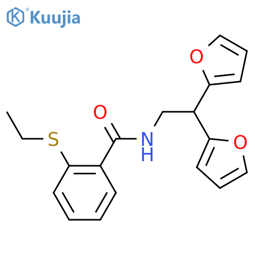 N-2,2-bis(furan-2-yl)ethyl-2-(ethylsulfanyl)benzamide structure