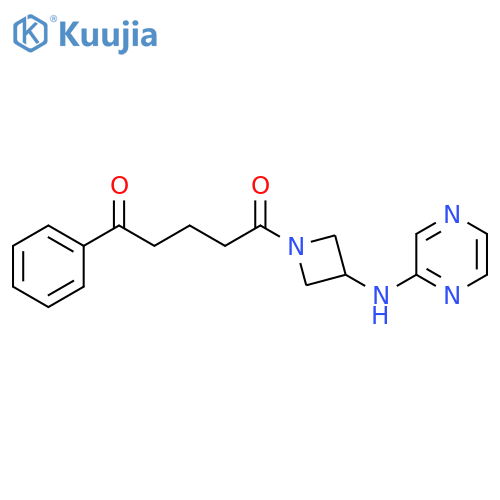 1-phenyl-5-{3-(pyrazin-2-yl)aminoazetidin-1-yl}pentane-1,5-dione structure