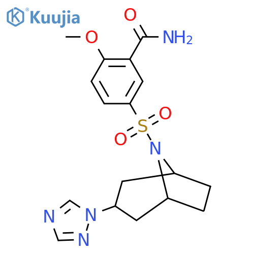 2-methoxy-5-{3-(1H-1,2,4-triazol-1-yl)-8-azabicyclo3.2.1octan-8-ylsulfonyl}benzamide structure