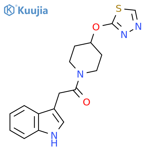 2-(1H-indol-3-yl)-1-4-(1,3,4-thiadiazol-2-yloxy)piperidin-1-ylethan-1-one structure