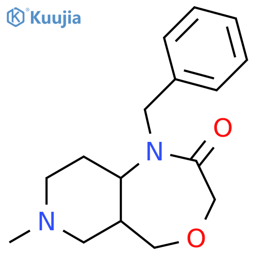 1-benzyl-7-methyl-decahydropyrido4,3-e1,4oxazepin-2-one structure