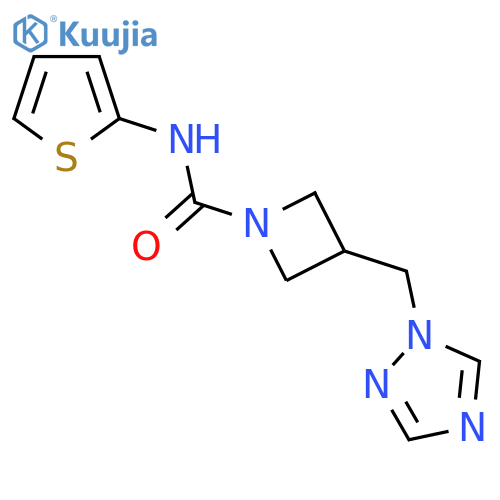 N-(thiophen-2-yl)-3-(1H-1,2,4-triazol-1-yl)methylazetidine-1-carboxamide structure