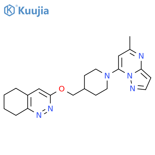 3-(1-{5-methylpyrazolo1,5-apyrimidin-7-yl}piperidin-4-yl)methoxy-5,6,7,8-tetrahydrocinnoline structure