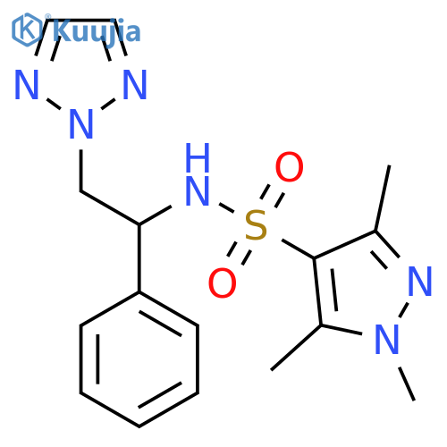 1,3,5-trimethyl-N-1-phenyl-2-(2H-1,2,3-triazol-2-yl)ethyl-1H-pyrazole-4-sulfonamide structure