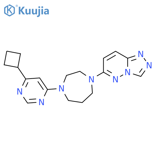 1-(6-cyclobutylpyrimidin-4-yl)-4-{1,2,4triazolo4,3-bpyridazin-6-yl}-1,4-diazepane structure