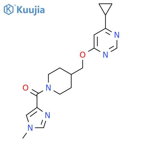 4-cyclopropyl-6-{1-(1-methyl-1H-imidazole-4-carbonyl)piperidin-4-ylmethoxy}pyrimidine structure