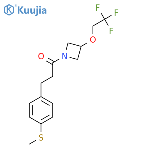3-4-(methylsulfanyl)phenyl-1-3-(2,2,2-trifluoroethoxy)azetidin-1-ylpropan-1-one structure