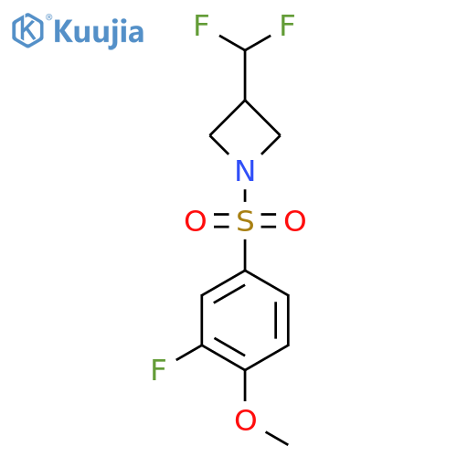 3-(difluoromethyl)-1-(3-fluoro-4-methoxybenzenesulfonyl)azetidine structure