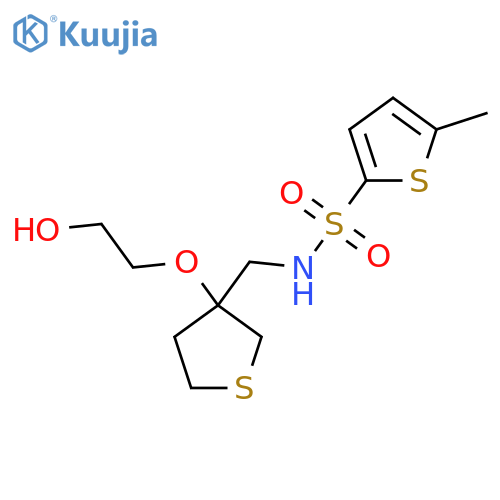 N-{[3-(2-hydroxyethoxy)thiolan-3-yl]methyl}-5-methylthiophene-2-sulfonamide structure