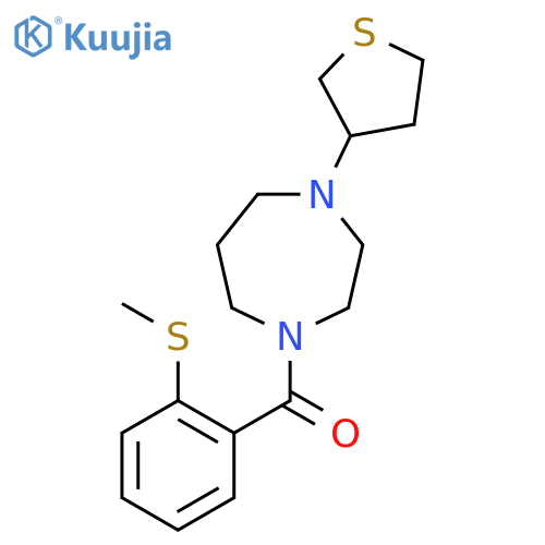 1-2-(methylsulfanyl)benzoyl-4-(thiolan-3-yl)-1,4-diazepane structure