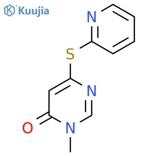 3-methyl-6-(pyridin-2-ylsulfanyl)-3,4-dihydropyrimidin-4-one structure