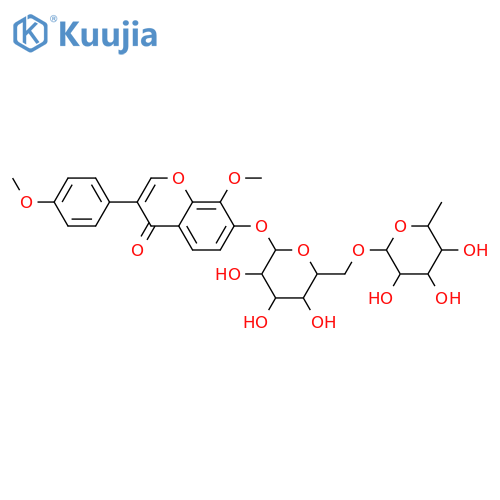 4H-1-Benzopyran-4-one, 7-[[6-O-(6-deoxy-α-L-mannopyranosyl)-β-D-glucopyranosyl]oxy]-8-methoxy-3-(4-methoxyphenyl)- structure