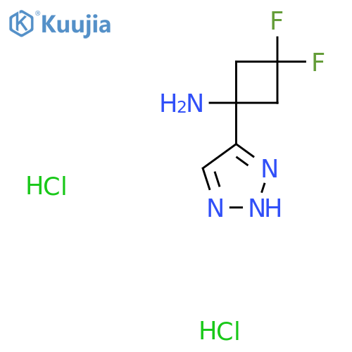 3,3-difluoro-1-(1H-triazol-5-yl)cyclobutanamine;dihydrochloride structure