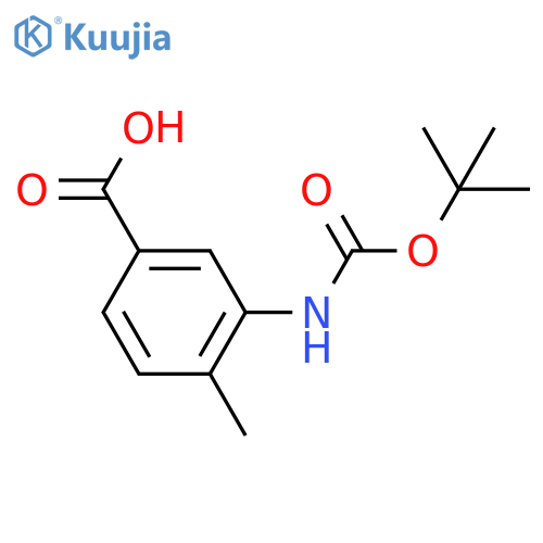 3-((Tert-Butoxycarbonyl)amino)-4-methylbenzoic acid structure