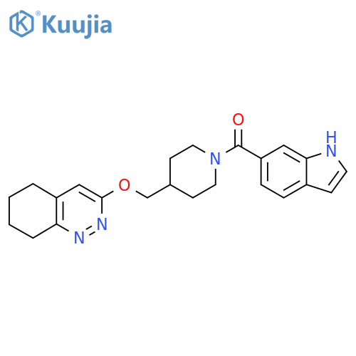 3-{1-(1H-indole-6-carbonyl)piperidin-4-ylmethoxy}-5,6,7,8-tetrahydrocinnoline structure