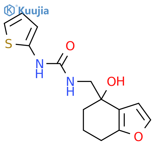 1-(4-hydroxy-4,5,6,7-tetrahydro-1-benzofuran-4-yl)methyl-3-(thiophen-2-yl)urea structure