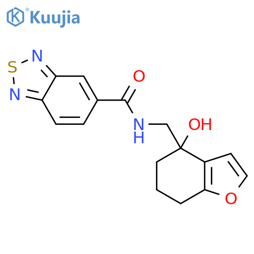 N-(4-hydroxy-4,5,6,7-tetrahydro-1-benzofuran-4-yl)methyl-2,1,3-benzothiadiazole-5-carboxamide structure