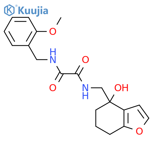 N-(4-hydroxy-4,5,6,7-tetrahydro-1-benzofuran-4-yl)methyl-N'-(2-methoxyphenyl)methylethanediamide structure