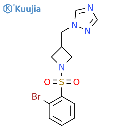 1-{1-(2-bromobenzenesulfonyl)azetidin-3-ylmethyl}-1H-1,2,4-triazole structure