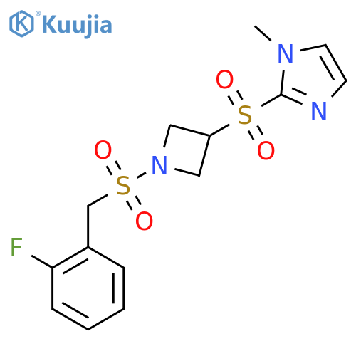 2-((1-((2-fluorobenzyl)sulfonyl)azetidin-3-yl)sulfonyl)-1-methyl-1H-imidazole structure
