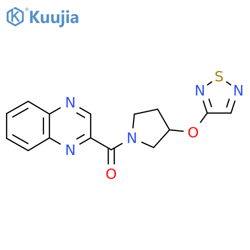 2-3-(1,2,5-thiadiazol-3-yloxy)pyrrolidine-1-carbonylquinoxaline structure
