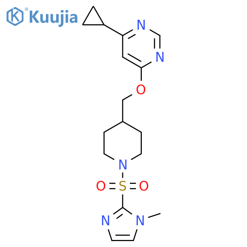 4-cyclopropyl-6-({1-(1-methyl-1H-imidazol-2-yl)sulfonylpiperidin-4-yl}methoxy)pyrimidine structure