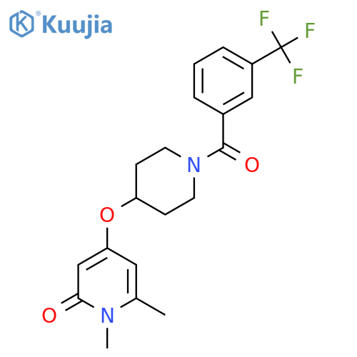 1,6-dimethyl-4-((1-(3-(trifluoromethyl)benzoyl)piperidin-4-yl)oxy)pyridin-2(1H)-one structure