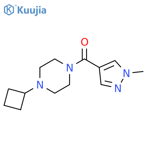 1-cyclobutyl-4-(1-methyl-1H-pyrazole-4-carbonyl)piperazine structure