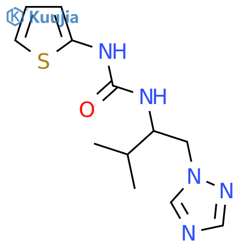 3-3-methyl-1-(1H-1,2,4-triazol-1-yl)butan-2-yl-1-(thiophen-2-yl)urea structure