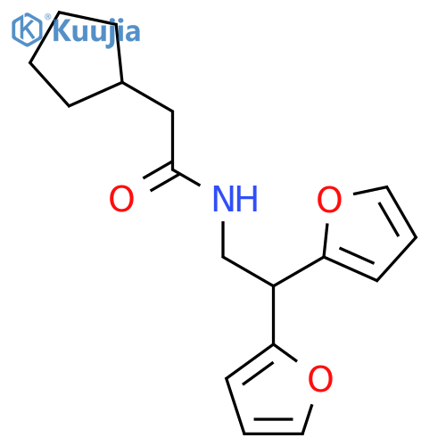 N-[2,2-bis(furan-2-yl)ethyl]-2-cyclopentylacetamide structure