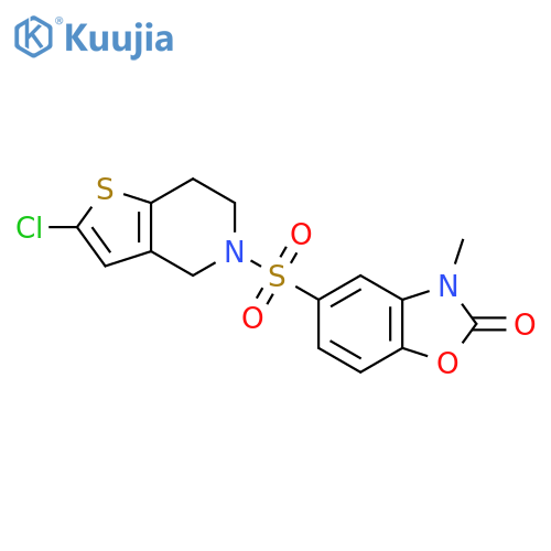 5-({2-chloro-4H,5H,6H,7H-thieno3,2-cpyridin-5-yl}sulfonyl)-3-methyl-2,3-dihydro-1,3-benzoxazol-2-one structure