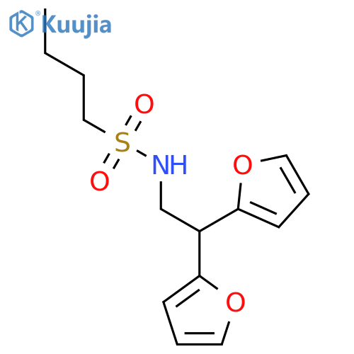 N-[2,2-bis(furan-2-yl)ethyl]butane-1-sulfonamide structure